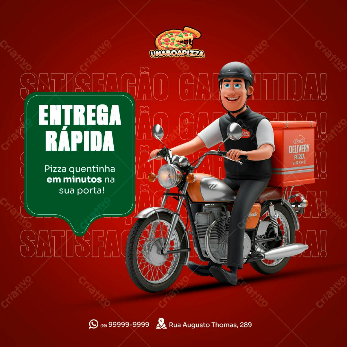 Flyer para Entrega de Pizza PSD Editável