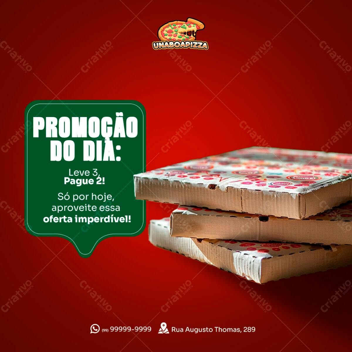 Postagem de Mídias Sociais para Promoção de Pizza PSD Editável