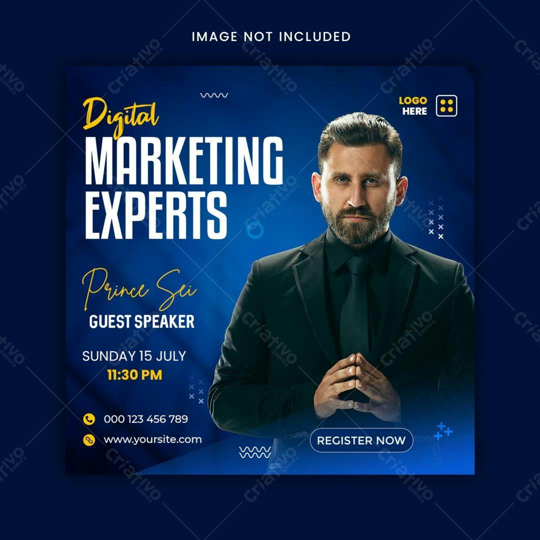 Flyer para Evento de Marketing Digital PSD Editável