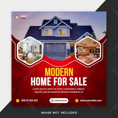 Modern home for sale social media post template