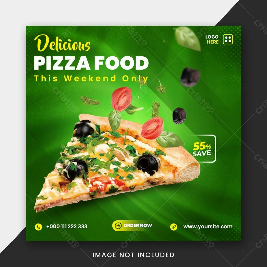 Postagem Instagram Pizza Weekend PSD Editável