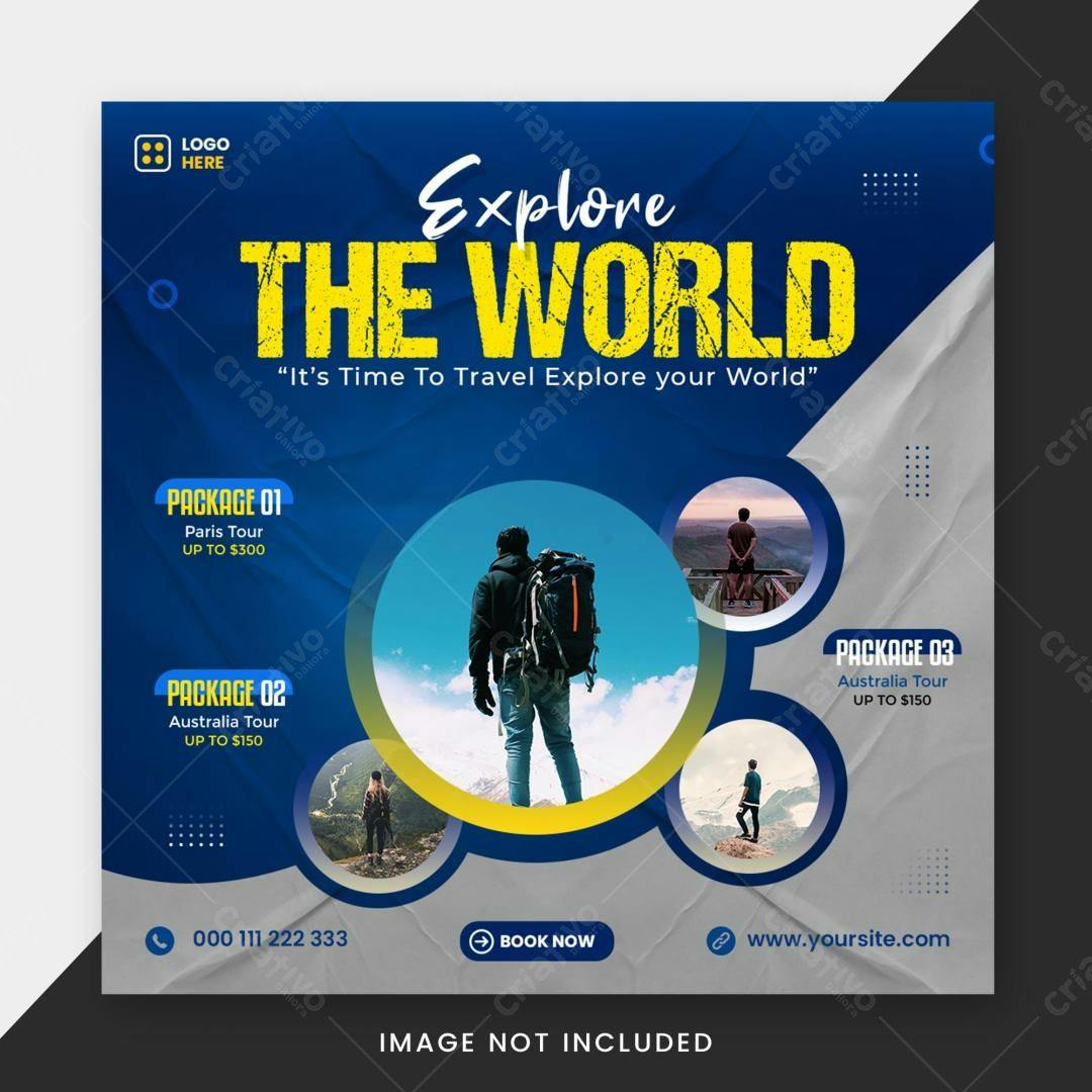 Flyer para Agência de Viagens PSD Editável