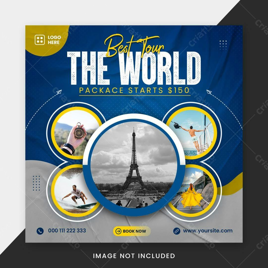 Flyer para Agência de Viagens PSD Editável