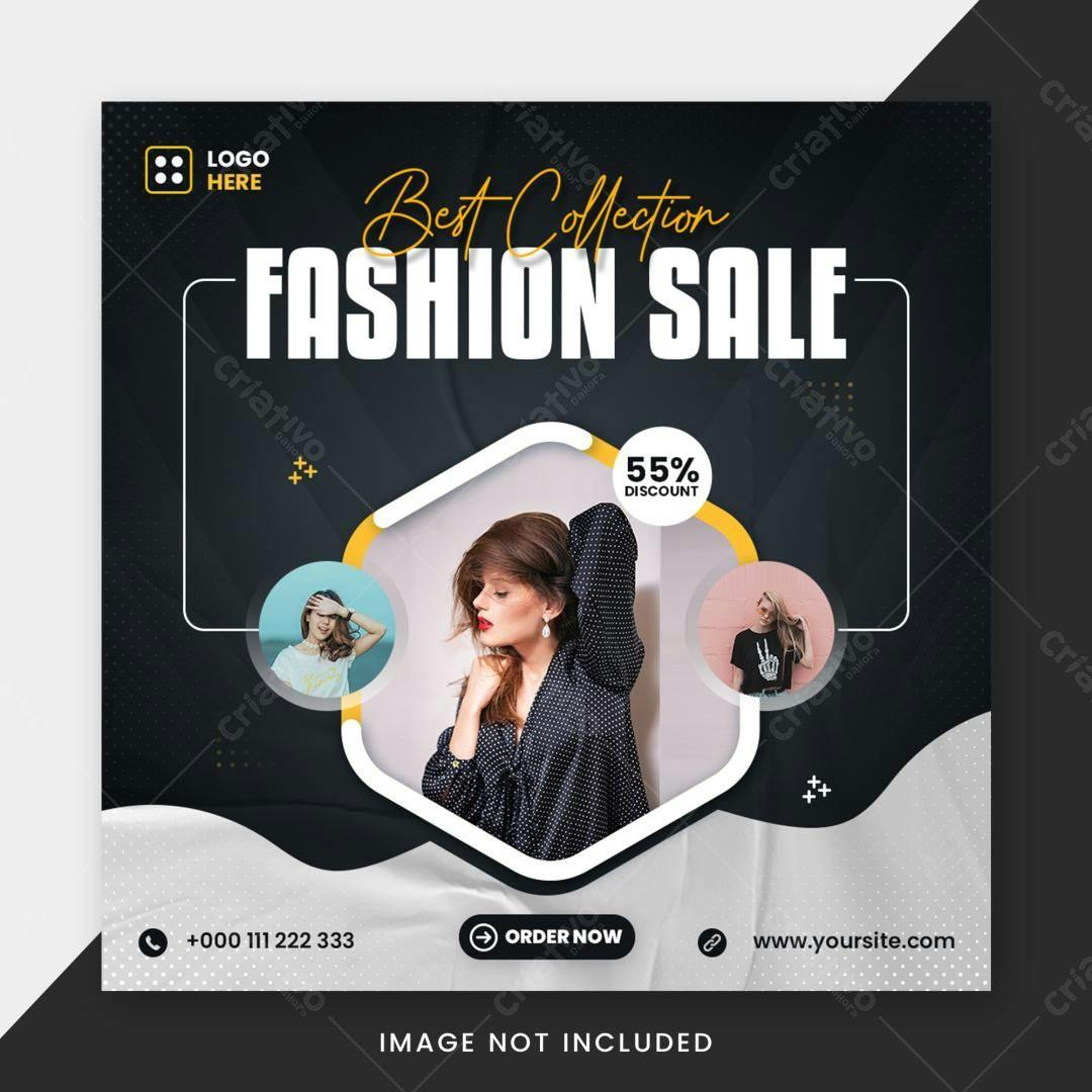 Flyer para Promoção de Moda PSD Editável