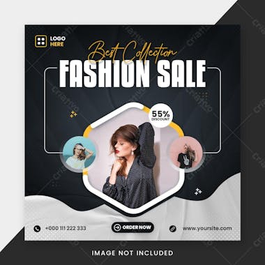 Best collection fashion sale social media post template