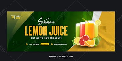 Summer Lemon Juice Facebook Cover Template