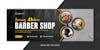 Luxury modern barber shop facebook cover template