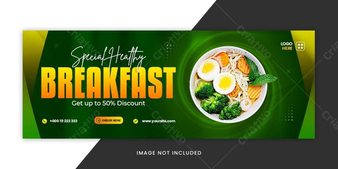 Banner Café da Manhã Saudável PSD Editável