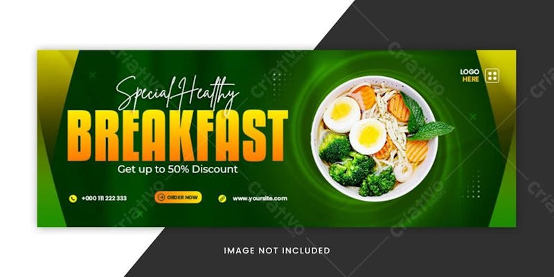 Special healthy breakfast facebook cover template