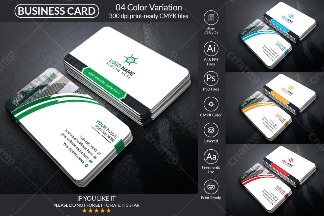 Cartão de Visita Moderno PSD Editável
