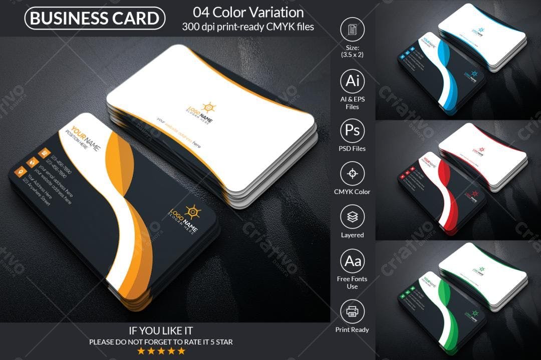 Cartão de Visita Moderno com Amarelo e Preto PSD Editável