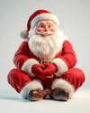 Image of santa claus sitting happily.