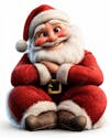 Image, of, santa claus, sitting, happy