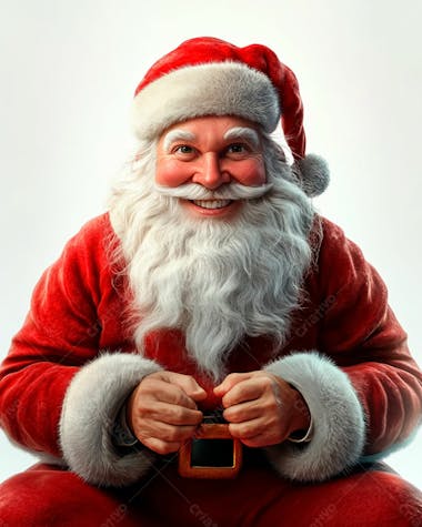 Imagem do papai noel sentado feliz