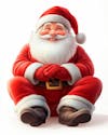 Image, of, happy, santa claus, sitting