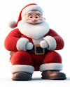 Image, of, santa claus, sitting, happily