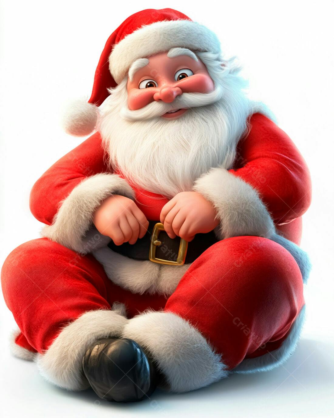 Papai Noel alegre sentado Natal