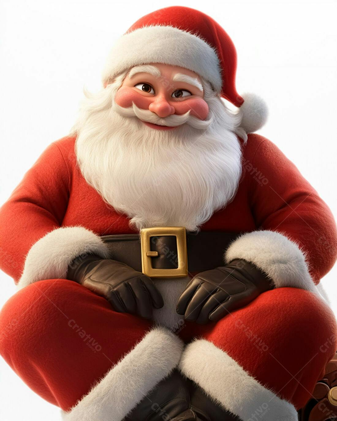 Papai Noel alegre natalino sentado
