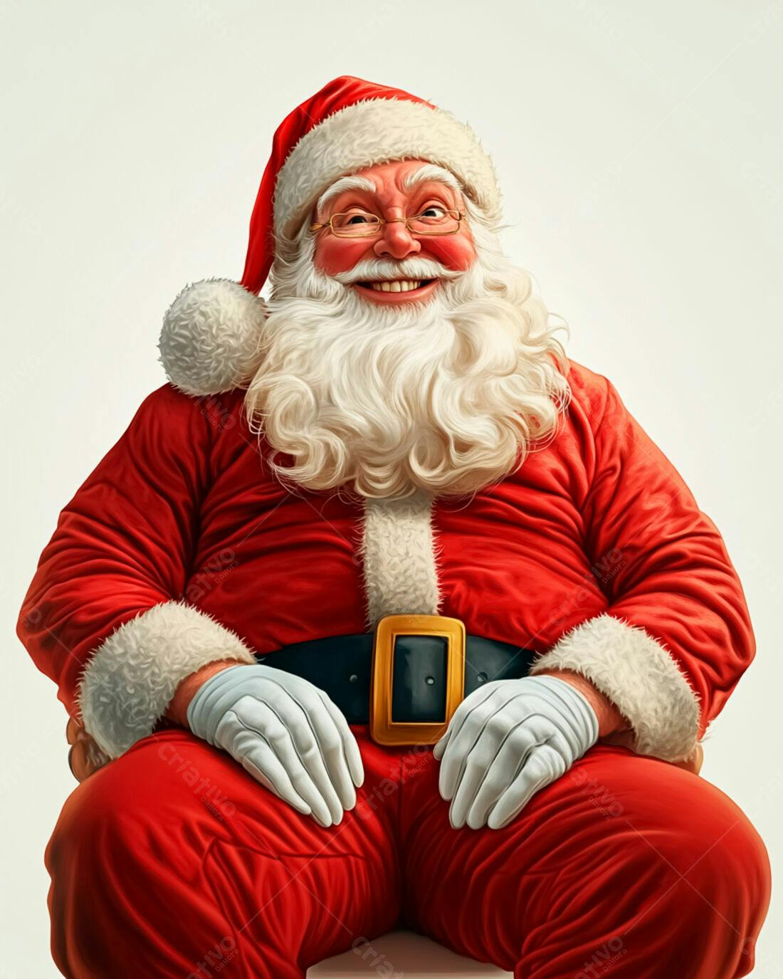 Papai Noel alegre vestindo roupa vermelha