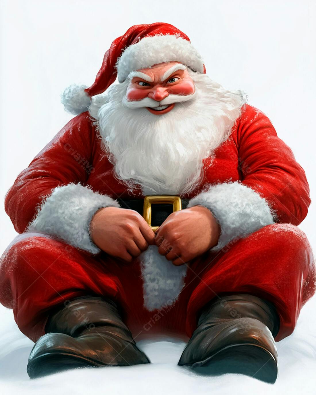 Papai Noel mal-humorado na neve