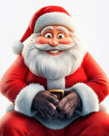 Imagem do papai noel sentado feliz