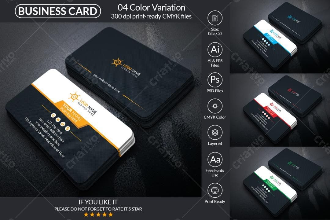 Cartão de Visita Moderno PSD Editável