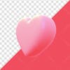 Happy valentine's day realistic hearts, transparent background