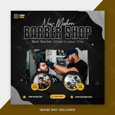 Barber shop social media instagram post banner design