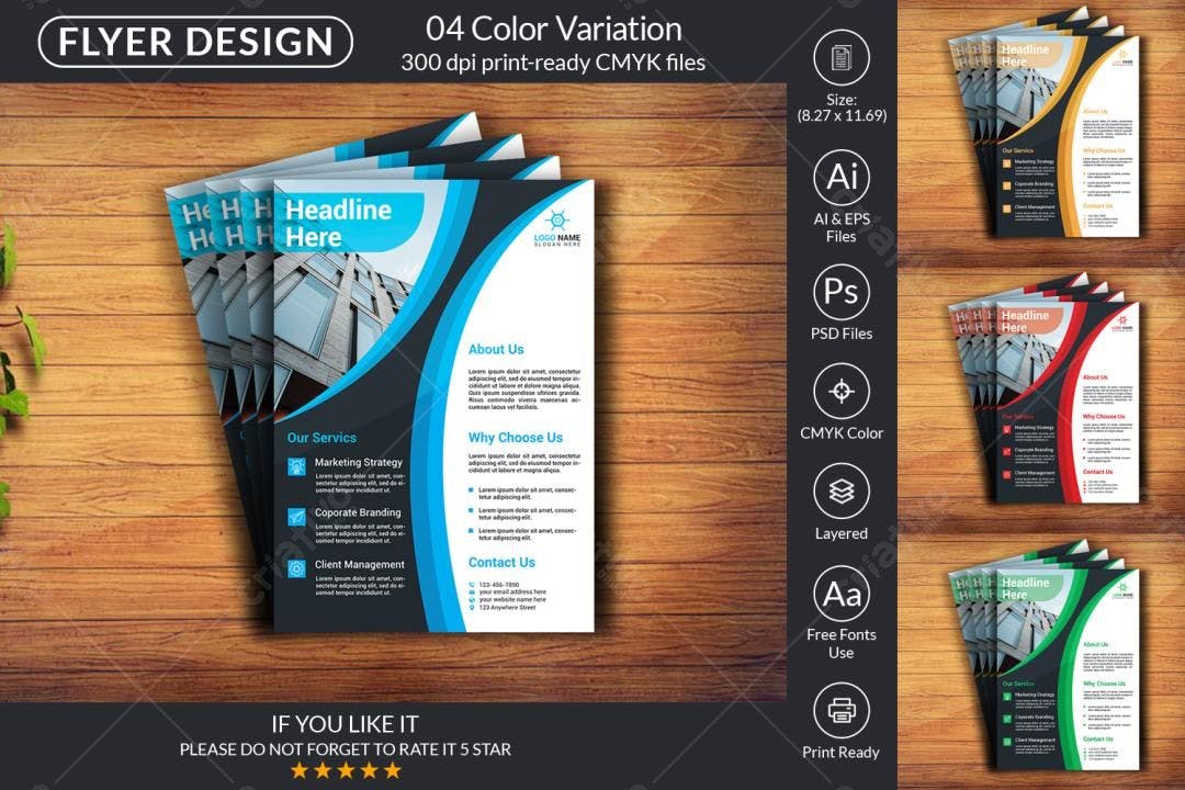 Flyer Profissional para Negócios PSD Editável