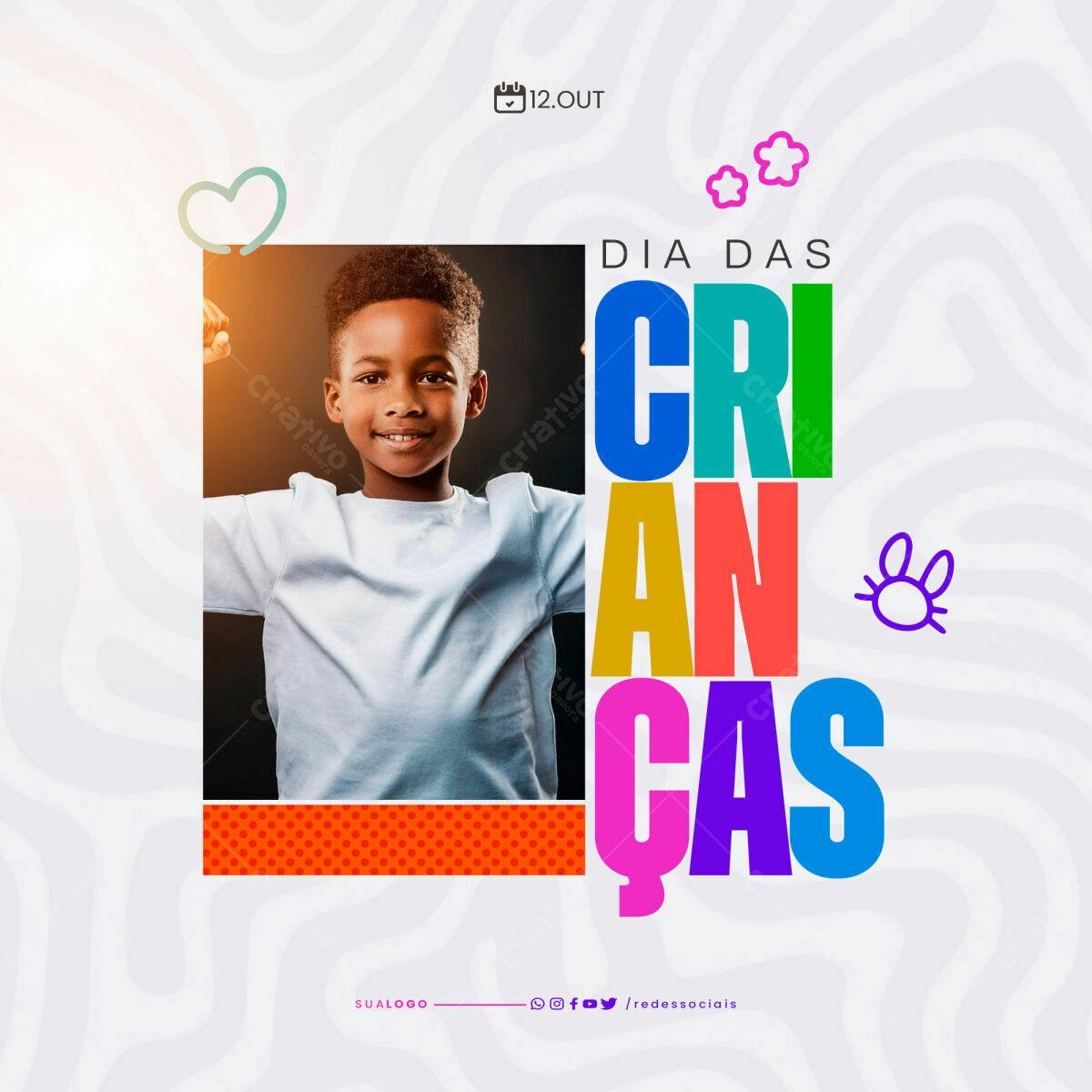 Post para o Dia das Crianças PSD Editável