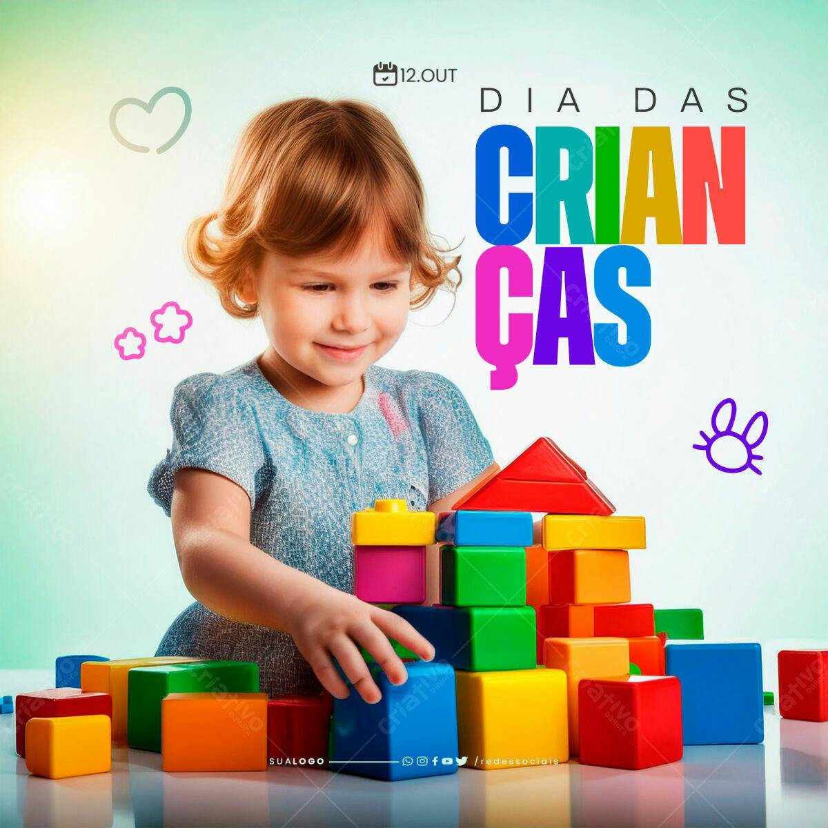 Flyer Dia das Crianças PSD Editável