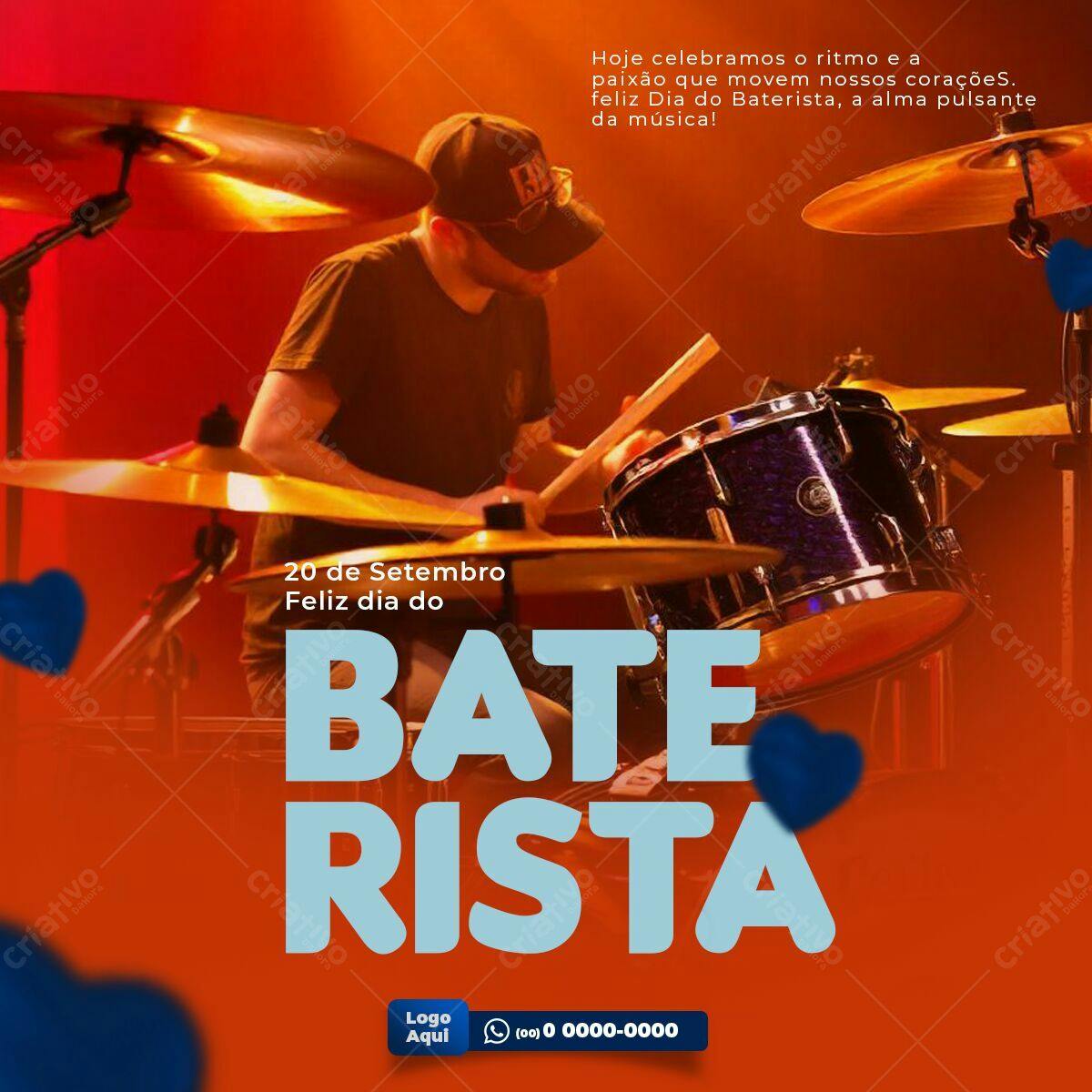 Flyer Dia do Baterista PSD Editável