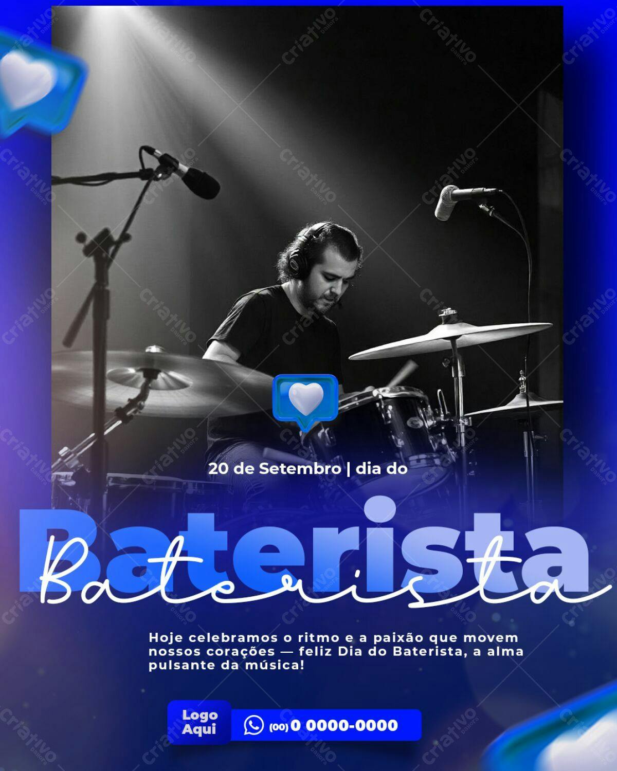 Flyer Dia do Baterista PSD Editável