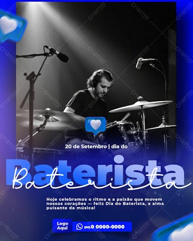 Dia do baterista social media