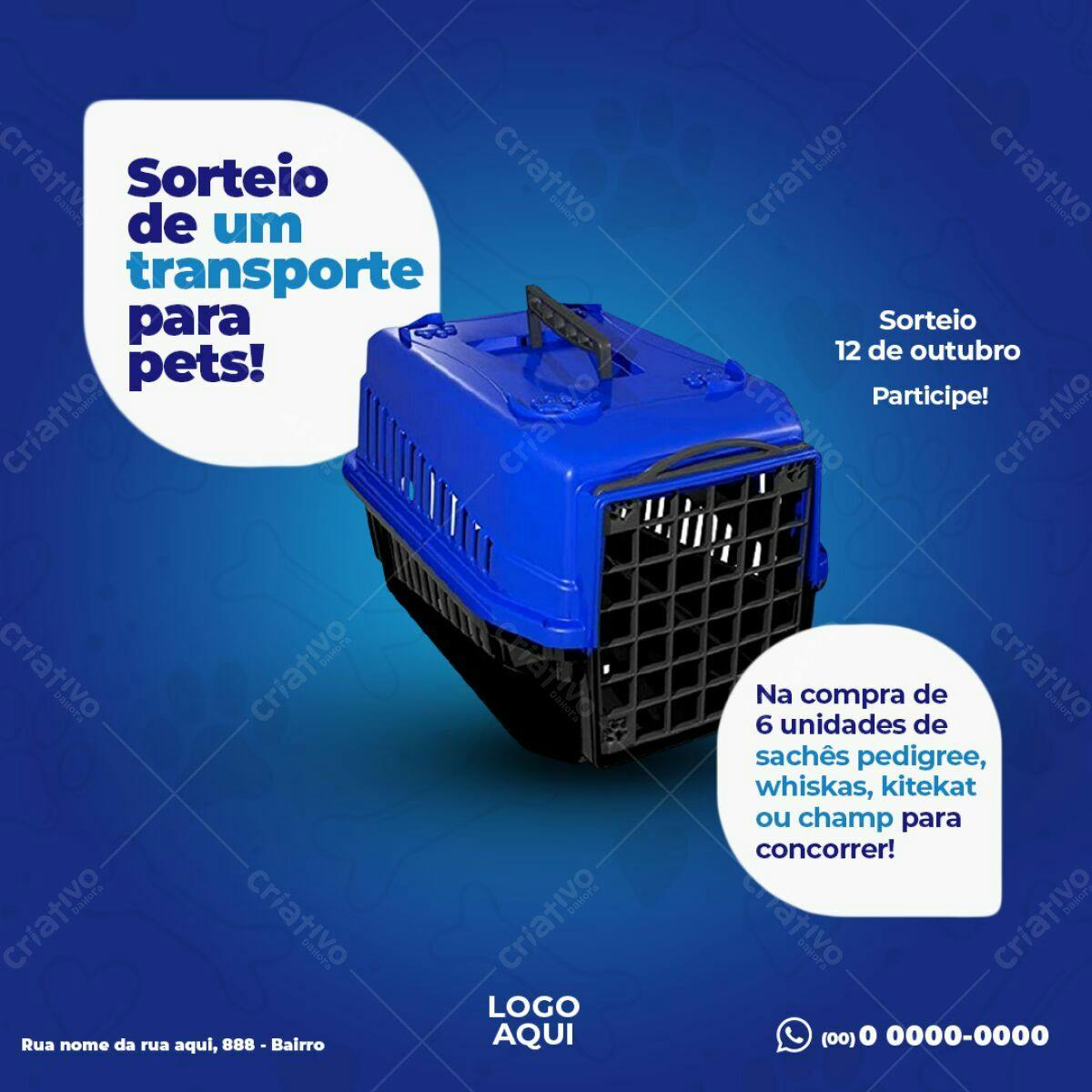 PSD para Divulgação de Sorteio de Transporte para Pets Editável