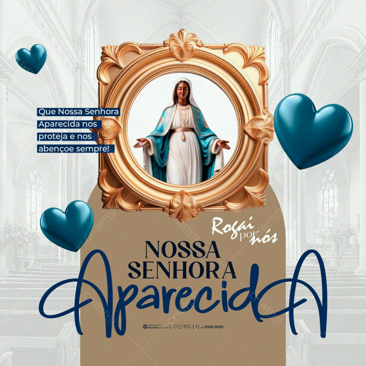 Post Social Media Nossa Senhora Aparecida PSD Editável