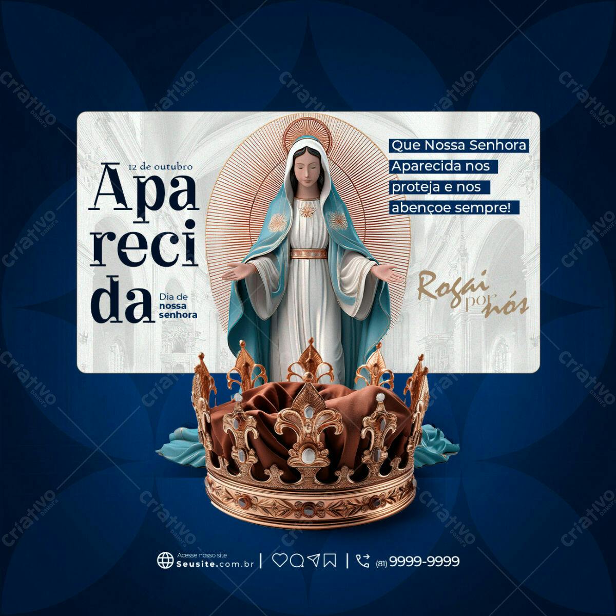 Postagem Dia de Nossa Senhora Aparecida PSD Editável