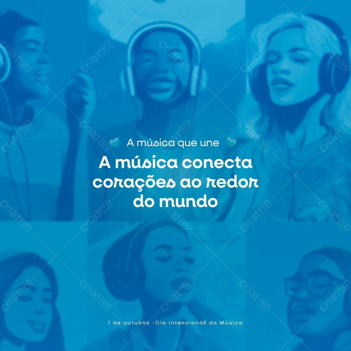 Post Instagram Dia Internacional da Música PSD Editável