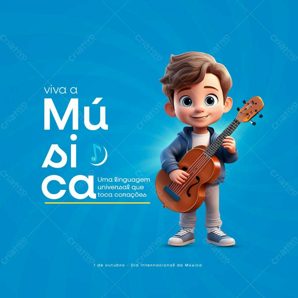 Flyer Dia Internacional da Música PSD Editável