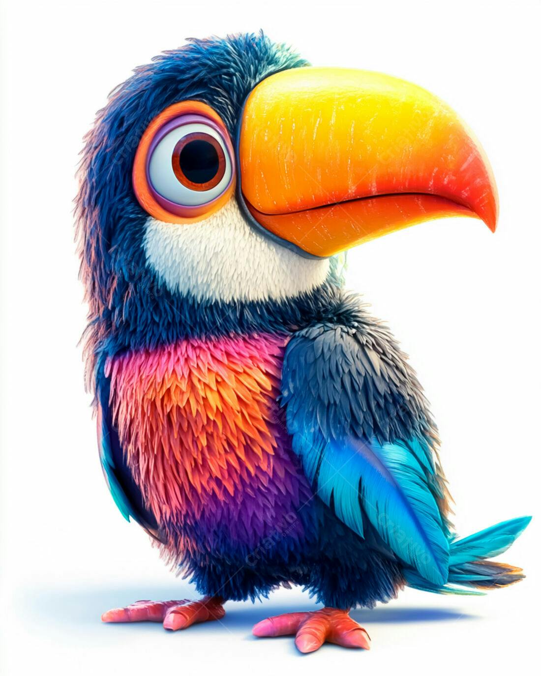 Tucano Colorido estilo Cartoon