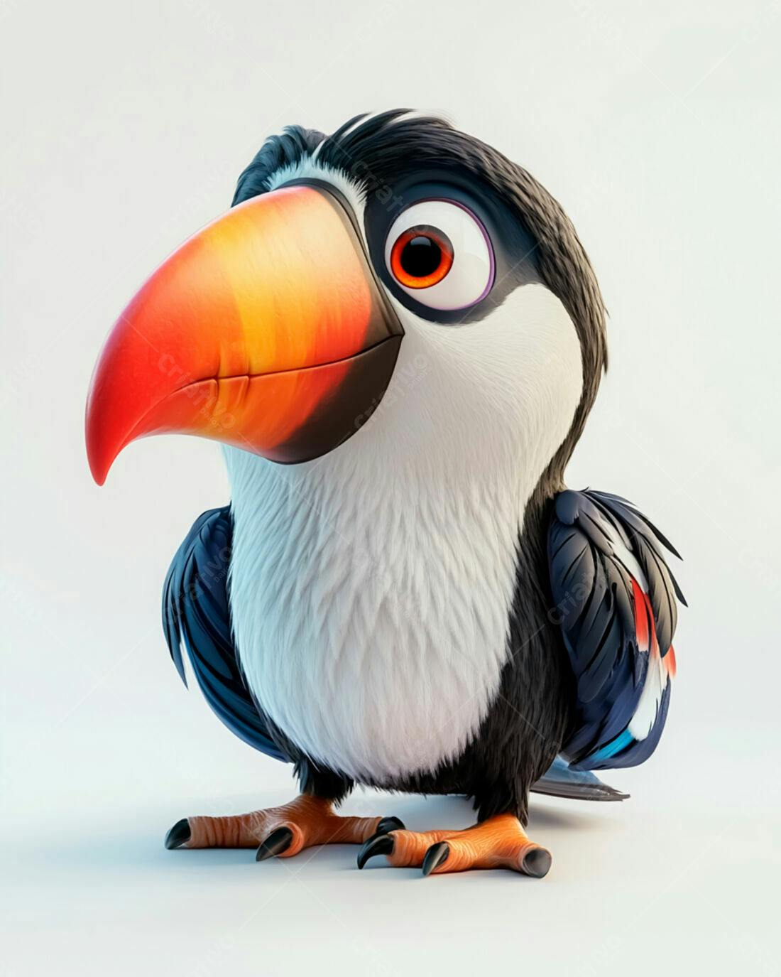 Tucano Cartoon fofinho fundo branco