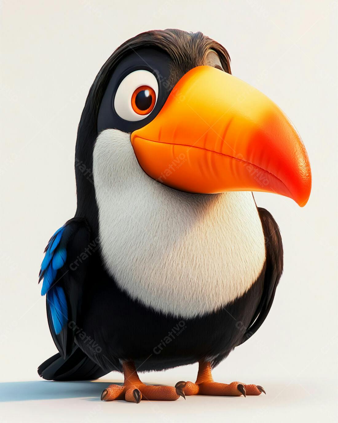 Tucano Cartoon fofinho fundo branco