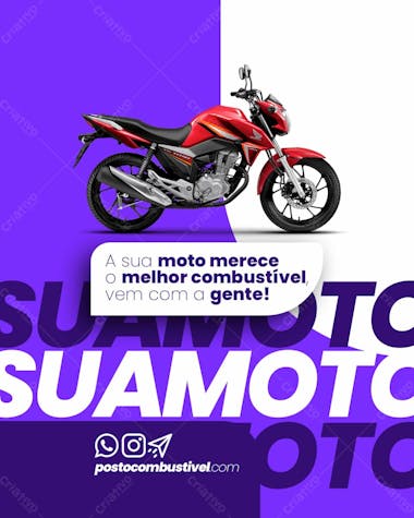 Sua moto posto de combustivel