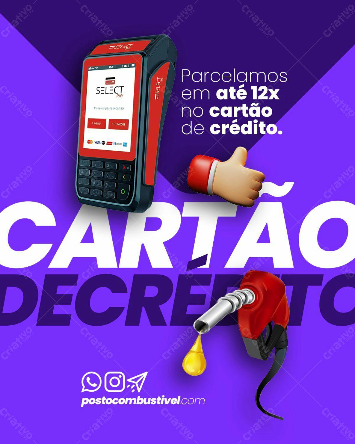 PSD para Promoção de Cartão de Crédito em Posto de Gasolina Editável