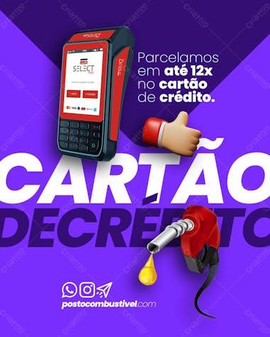 Cartão de crédito posto de combustivel