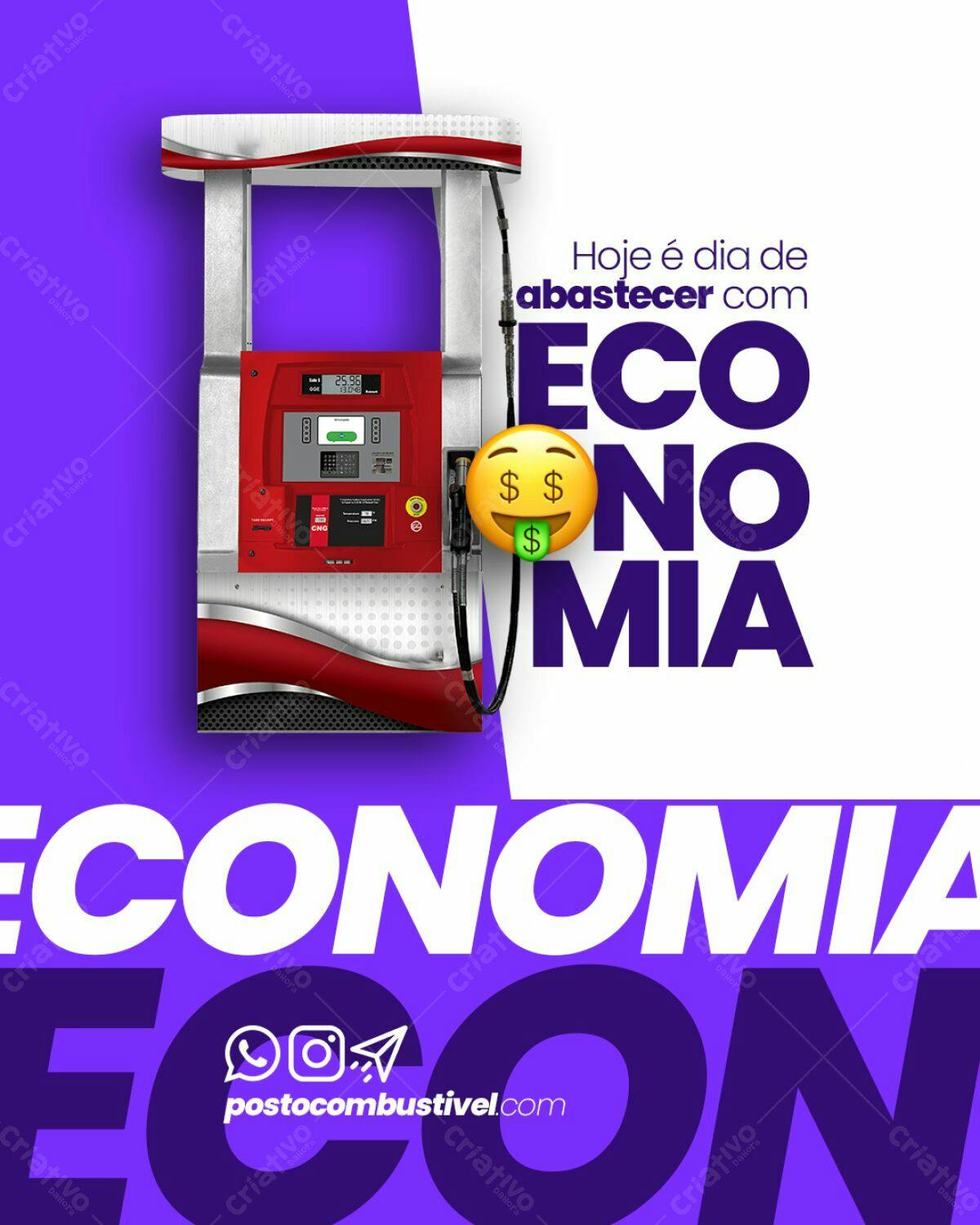 Flyer Abastecimento Econômico PSD Editável