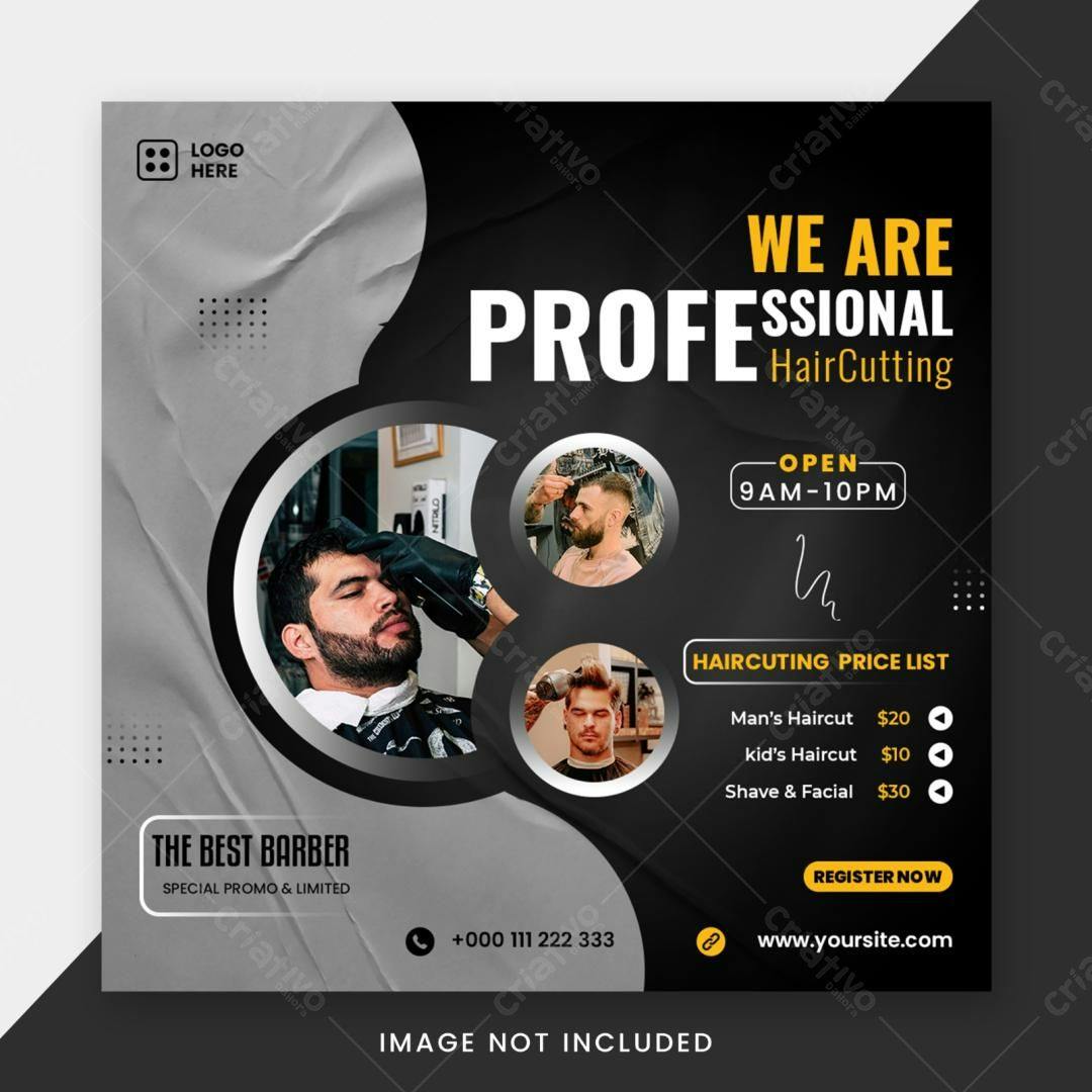 Flyer para Barbearia PSD Editável
