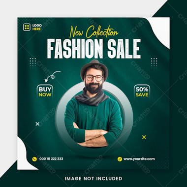 New collection fashion sale social media post template