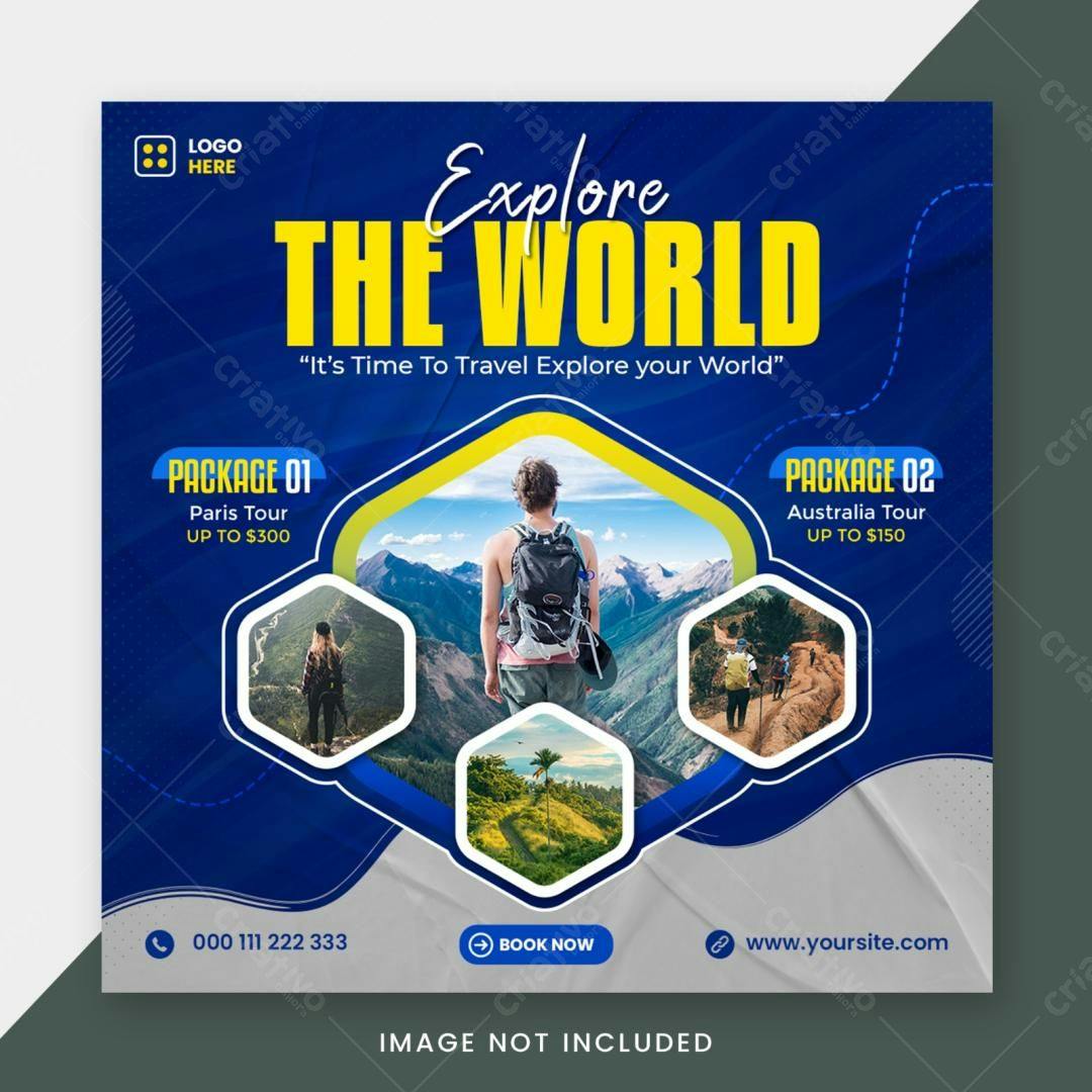 Flyer para Agência de Viagens PSD Editável