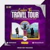 Discover travel tour social media post banner template